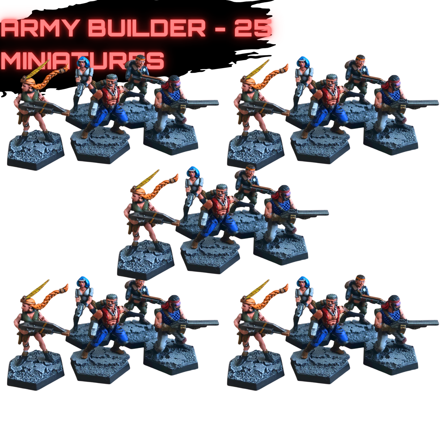 25 Gangers Plastic Miniatures - Army Builder