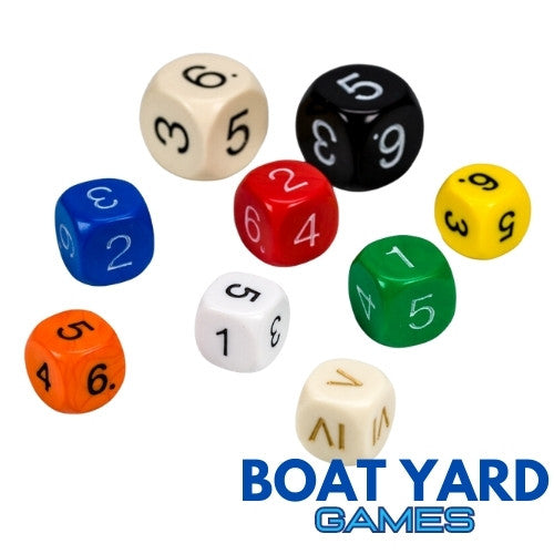 Dice with Numbers 1, 2, 3, 4, 5, 6 X 1000