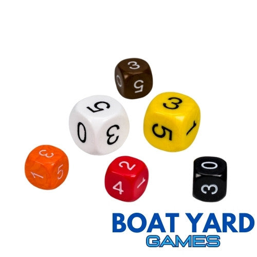 Dice with Numbers 0, 1, 2, 3, 4, 5 X 1000
